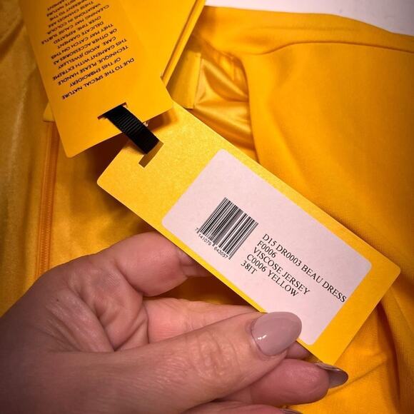NWT DUNDAS Beau Wrap Dress Yellow Size 2 MSRP $1250 - Picture 8 of 11